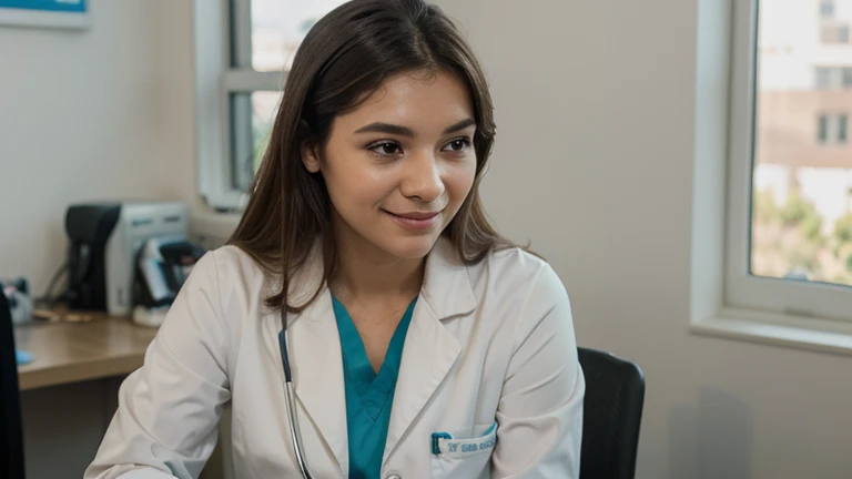 single beautiful veterinary technician