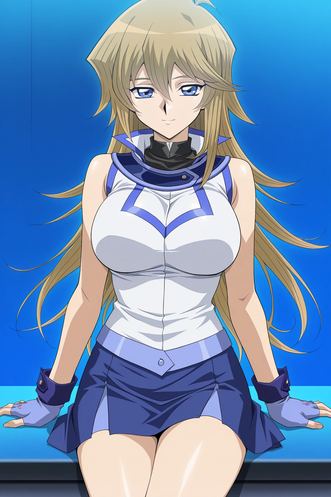 Belldandy, huge_breasts, blue_eyes, brown_hair, (facial_mark:1.3), <lora:Belldandy:.5>