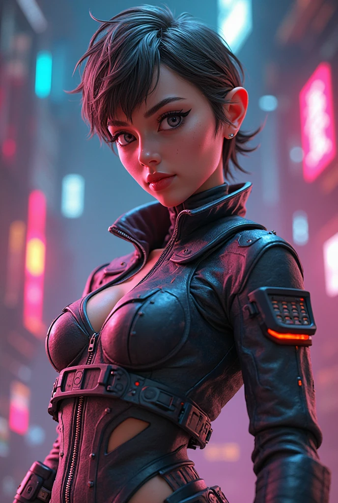 highres, masterpiece, realistic, perfect lighting, bloom, cinematic lighting, adult, female, looking at viewer, (cyberpunk, cybernetic:1.2) <lora:fasha:0.8> Fasha,