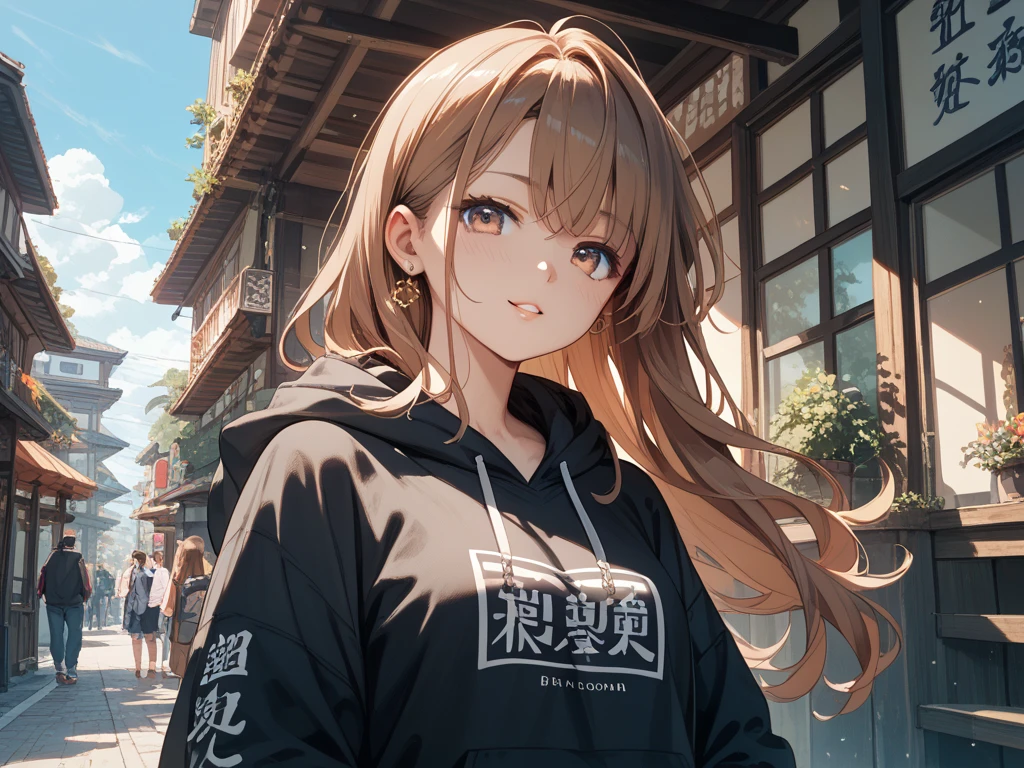 masterpiece,1girl,solo,lion ears, <lora:RurudoLionV1-000006:1>,small_chest,hoodie:1.3, long hair,