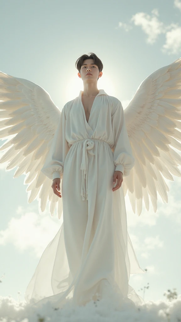 Manuel turizo with wings and halo, announcing his death today, with his age