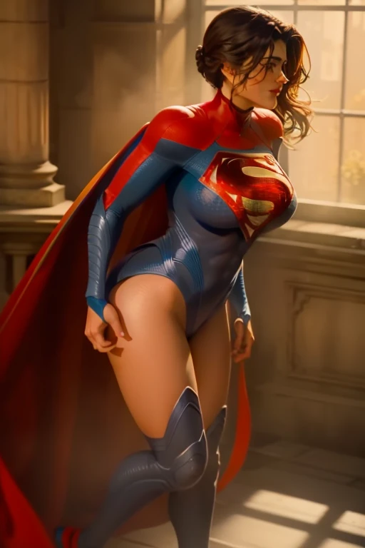 POV: You are watching (((big ass))) Supergirl in doggy style with splits ass,erotic, sweating cameltoe, Teasing intense green eyes 8K, supergirl doggystyle looking at viewer, and a wood at sunset, wet skin, no lingerie,beautiful cameltoe between beautiful ass, big ass, (Extremely detailed face), from behind, 8k resolution, super detailed, high qualityextremely detailed supergirl wallpaper 8k, glowing eyes, perfect shadow, masterpiece, looking at viewer, blushing, very embarrassed, innocent smile, extremely detailed eyes, ultra detailed, 1 girl, perfect hands, perfect girl, black short Hair, Supergirl minimalist uniform,