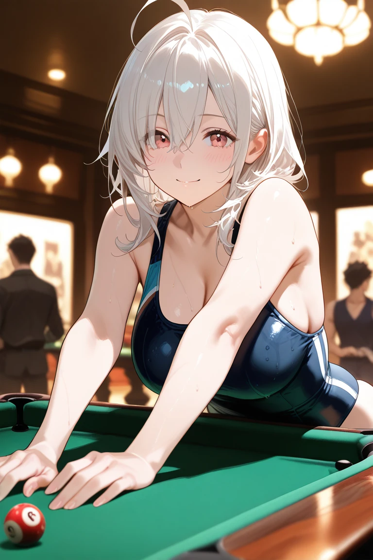 Highest quality,masterpiece,casino,tits,Pussy,laughing,Bunny headband,She shows her body to young male customers.,Completely naked