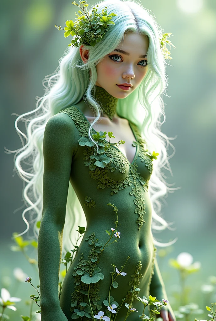 tmasterpiece，超A high resolution，a beautiful  woman，The perfect figure to fly in the sky，The facial features are delicate and beautiful，middlebreast，No clothes all over，The picture is full of flowers，The body is wrapped around the body with gemstones and flower vines，Many gemstones and jadeite decorate the body with green stems joined together，More art wraps around the body，Correct human posture，Correct anatomy，Magical world，Artistic effects，rich colours，The colors are natural，Extremely high imagination，Perfect artistic effect，Shadows are clear，ultra-realistic realism，Real Photographics，Ultra HD images，High quality detailing， Cinematic lighting，（（Contre-Jour））,absurderes, unbelievable Ridiculous, hugefilesize, ultra - detailed, A high resolution, The is very detailed，best qualtiy，tmasterpiece，illustratio，The is very detailed，CG，unified，8k 壁纸，Amazing Cleavage，finely detailled，tmasterpiece