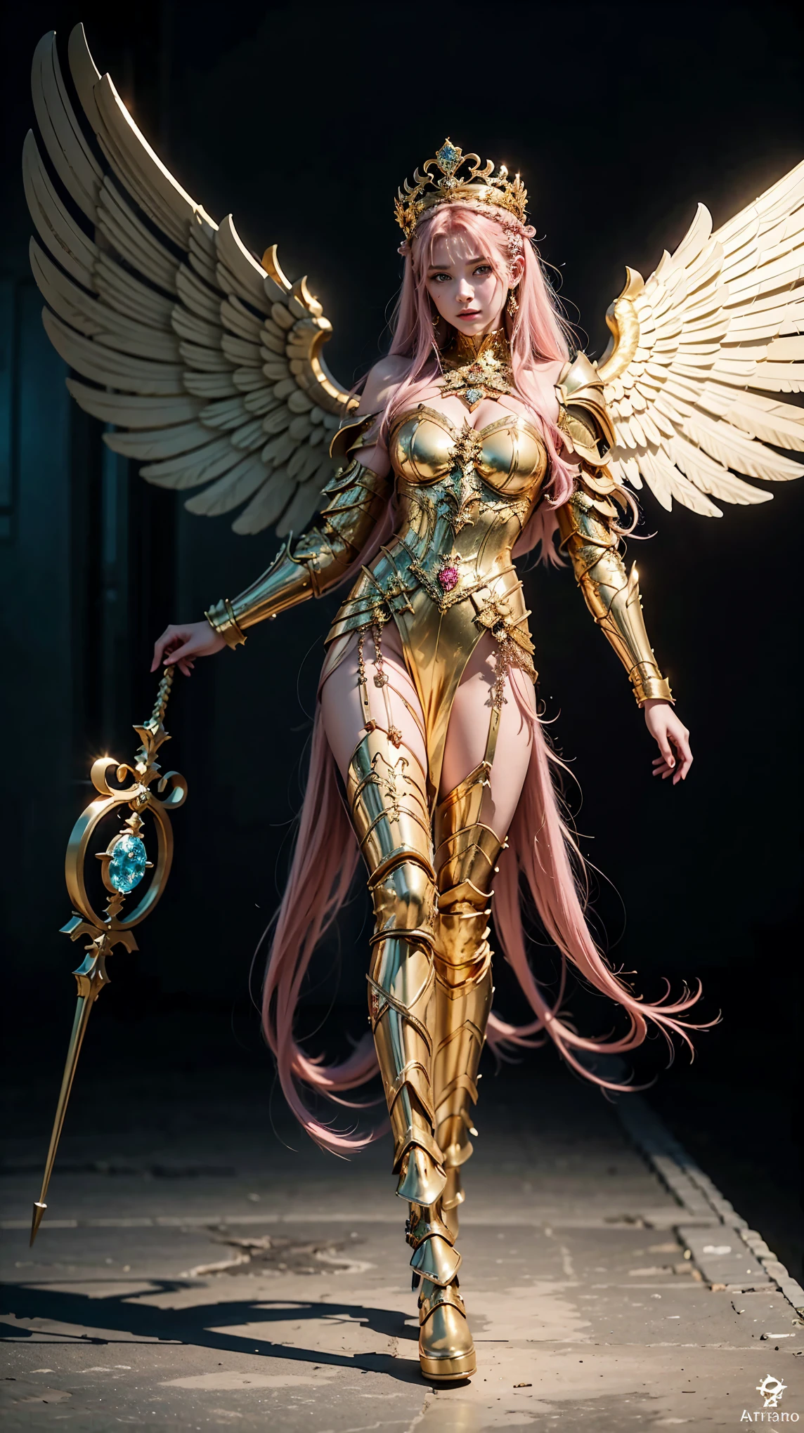 a close-up of a woman with a skull on her shoulder, Anjo majestoso de full body, angel knight girl,  angel in silver armor , tall female angel, beautiful angel girl Sagrada,  gorgeous cleric ,  female artsword by Cushart Krenz , Serafim,  Shadowverse character concept , Deusa. Extremely high details, ( ( character concept art ) ), Archangel with golden wings walking in space, na Lua, Anjo majestoso de full body,  super wide angle , large image of angel, anjo largo, epic angel wings,  photo taken on the body of the cinematic goddess ,     Epic angle and pose    , angelic wings, quente, share, beautiful angel girl, From the Handsome Angel ,  long-range shot of a tall angel ,   giant and impressive photo of the goddess,  there is a woman with pink hair , full body, full body, looking at the camera, ! dream artegerm, Lois van Baarle and Ross,   realistic art style  , Modelo IG | artegerm, Semi style Ross Tran,  inspired by Ross Tran , artegerm style, artegerm e atey ghailan, gold-plated giraffe in front of a Castle, Angelic Golden Armor , unreal motor render   Knights of the Zodiac, Golden Goddess Athena, like a mystical valkyrie, ornate cosplay, Greek Goddess Athena, wearing golden armor, ,   Knights of the Zodiac, - Moon jewelry on forehead , Sailor Moon, Golden Armor,  ([long hair]:1.8), (full body:1.8), (imagem de full body em pé:1.8), (upper body upwards:0.3),retrato, Classicismo,  impressive and detailed , pintura, traditional media, realista, detailed symmetrical eyes, beautiful detailed face, figurativo, , oil on canvas, original character, high resolution, high detail, focus on the face, retrato, ,   Middle Ages  , Classicismo,  impressive and detailed , pintura, traditional media, realista, detailed symmetrical eyes, detailed face, figurativo, Belle, Persephone, (full body:1.8),  Middle Ages , Templar, Stone castle, luz do dia,  campos verdes , detalhes, gold details,  sexy thick thighs  