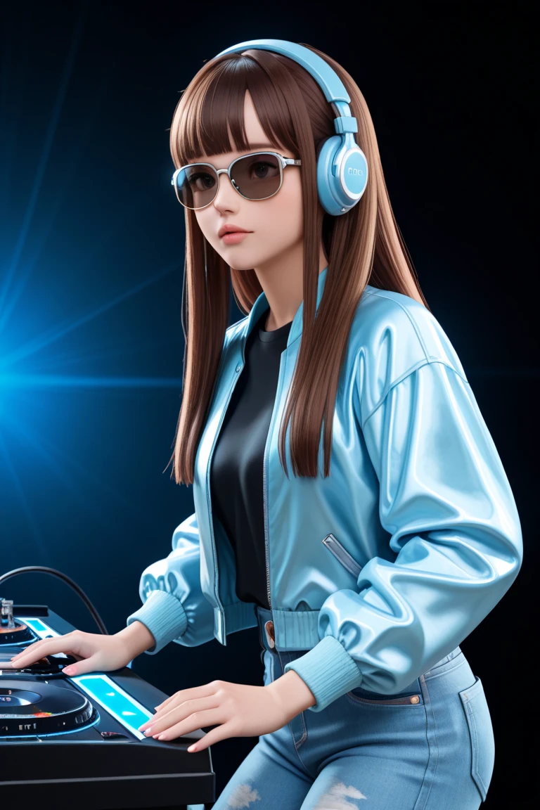 Girl with stunning 3D resolution 12K character in style [Hip Hop], seios grandes, topo amarelo, cabelo roxo longo, chibi em detalhes (corpo inteiro), altamente detalhado, brilhante, ultra alta qualidade, hiper-realismo, renderizado, [octan render]. --auto