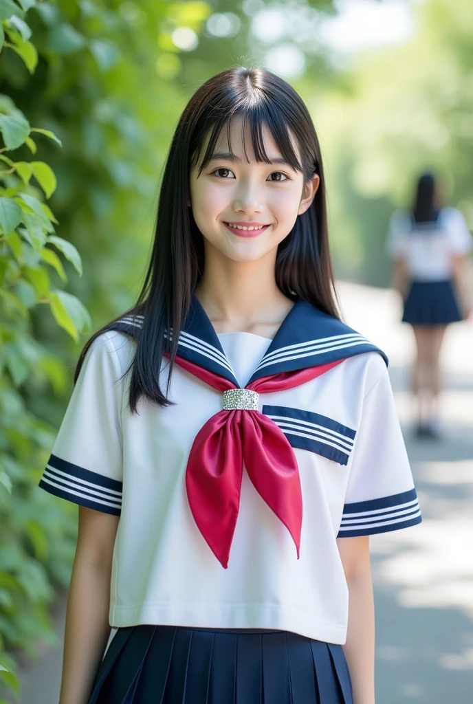 Guts pose、sailor suit、happy smile