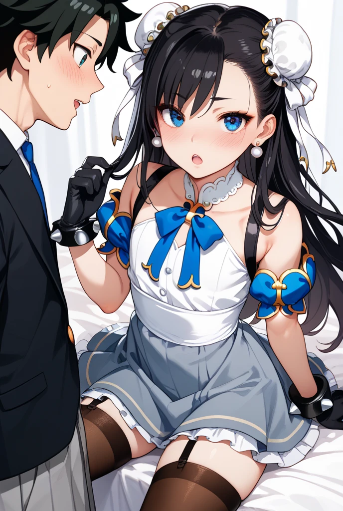 ((a colorful))、(top-quality、hight resolution、8k、masterpiece:1.2)。(The appearance of the maid:Curvaceous but slender、Muchimuchi Body、mole、Eyebrows、double tooth、canine teeth、poneyTail、Fleshy lips、Muscular nose、Half-taken sailor suit、Realistic, Use something sexy、Maid in uniform,fear expression, blushed face)、Detailed depiction of a very crowded dance ball、Detailed background inside a very crowded dance ball, (((Muscular old tuxedo gentleman hugging maid from behind)))