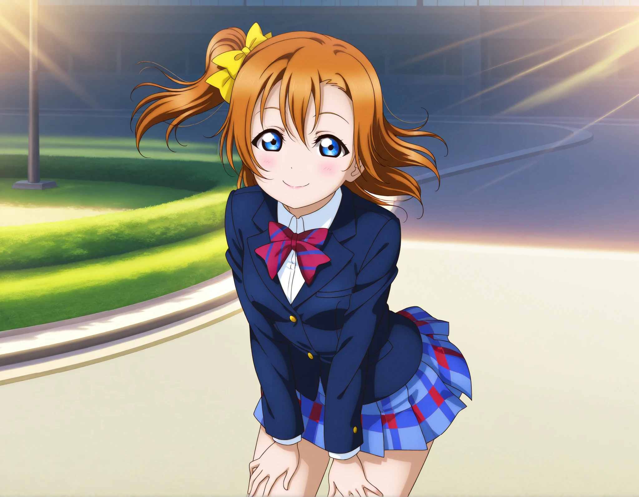 (((Pixel Perfect, Perfect in every detail))),(((Diameter-downward view of skirt,))), alone, One girl, Honoka Kosaka, (m's アイドルドレス), View your viewers, smile, m's,lovelive!stage, sing, (Lifted Skirt 1.3), (Detailed Panties 1.3), (White Panties: 1.3), (Frilled Panties: 1.3),(Panty shot), (Cute Panties), (Low - Angle) ,Blue eyes,orange hair,one side ponytail,short hair,