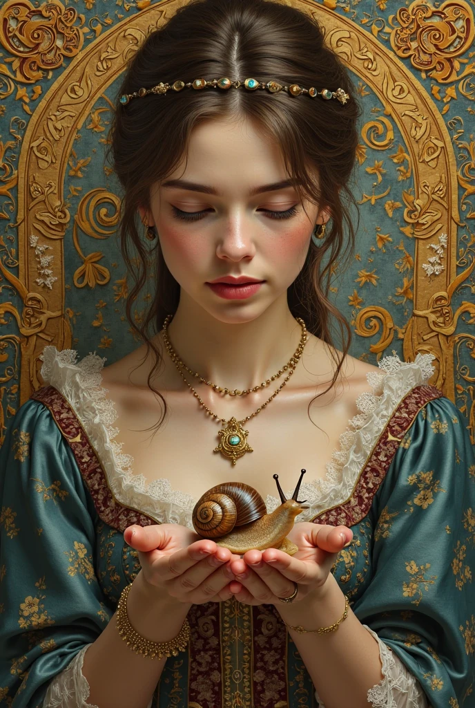 (extremadamente detallado, obra maestra, La mejor calidad), Estilo oscuro, intense illumination, rostro con arrugas, lengua larga, tentacle, deforme, monstruoso, un muerto con Colmillos finos, momia amenazante. Rococo composition. Luz de caravaggio