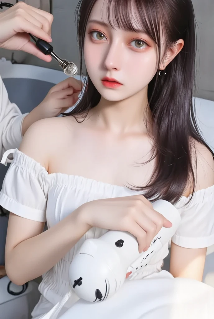 Best Quality, Ultra High Definition, (Photorealistic:1.4),Sunset Light, Korean Women, Detailed Photo, Smiling, Sexy, Black Shirt, Facing Camera, Close-up (Masterpiece: 1.3), (8K, Photorealistic, Best Quality: 1.4), (1girl), Beautiful Face, (Realistic Face),Beautiful Hairstyle, Realistic eyes, beautiful detail eyes, (realistic skin), beautiful skin, (sweater), absurd, attractive, ultra high resolution, ultra realistic, high definition, golden ratio,Good hands、10、high-reaster-piece、highest quality、head:1.3、((Hasselblad photo))、Fine Skin、crisp focus、(Light like a movie)、gentle lighting、Dynamic Ungle、[:(detailed face:1.2):0.2]、The chest is large.、Sweating, skin flow.:1.2、(((In the kitchen))) Erotic smile　Audience view　Colossal　having　sleeveless　Quench the upper arm.　I'm sticking out.　open legs　Nipples are visible.　cleanliness　Large kitchen　bedroom　Wine Glass　　 Negative prompt　Pubic hair can be seen.
Negative Pro, smiling, ((detailed face )), ((detailed beauti vagina)), ((detailed body ((naked)))) , (((The massage central))), (((room master))), Highly detailed face and skin texture, Detailed eyes, Double eyelid,big breasts,masterpiece,super fine eyes,super fine hand,shiny white skin