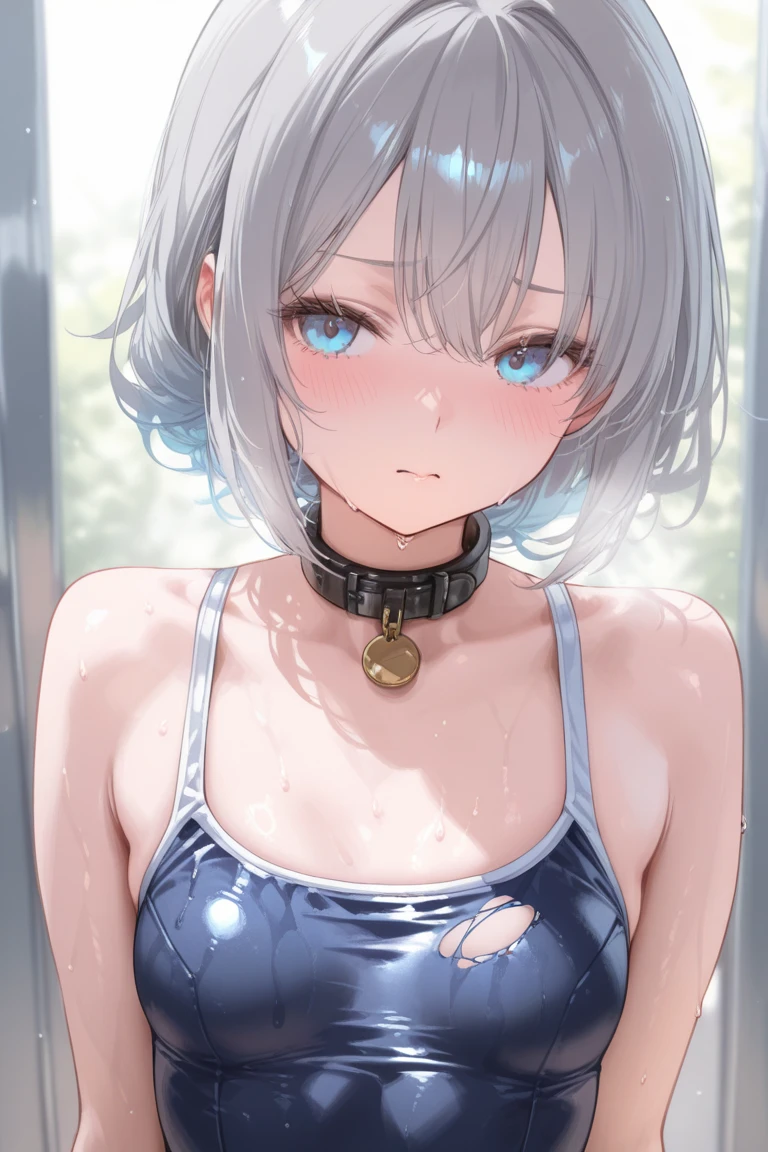 Very Short Hair、Straight Hair、Silver Hair、Mid-chest、One Woman、Raising left arm、Armpit、Angle looking up from below、confidence、Highest quality、Expressionless、cool、Upper Body、Armpitのアップ、From the side、Staring at the audience、Mouth closed、Armpit sweat、Facial sweat、Glaring expression、Armpitを手で開いて見せている、Armpitの臭い、Armpitの皺、Armpitのアップ、Armpitに焦点、Armpitに注目、Showing off、confidenceを持っている、confidence満々、Armpitの皺をShowing off、Armpitに手を当てている、Adult women、aldult、Woman in her late 20s、Mature、Mature Woman、Plump、Tears、Adult women