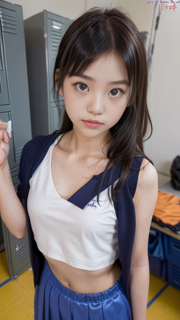 beautiful japanese girl JC younger sister Shyness Glossy black ponytail Smooth white skin My sports bra is getting too tight A full-body image that shows the good style Navy blue winter sailor suit Honors Type After returning home from school, she takes off her clothes one by one with a tired face in the changing room, then gets naked and takes a shower.