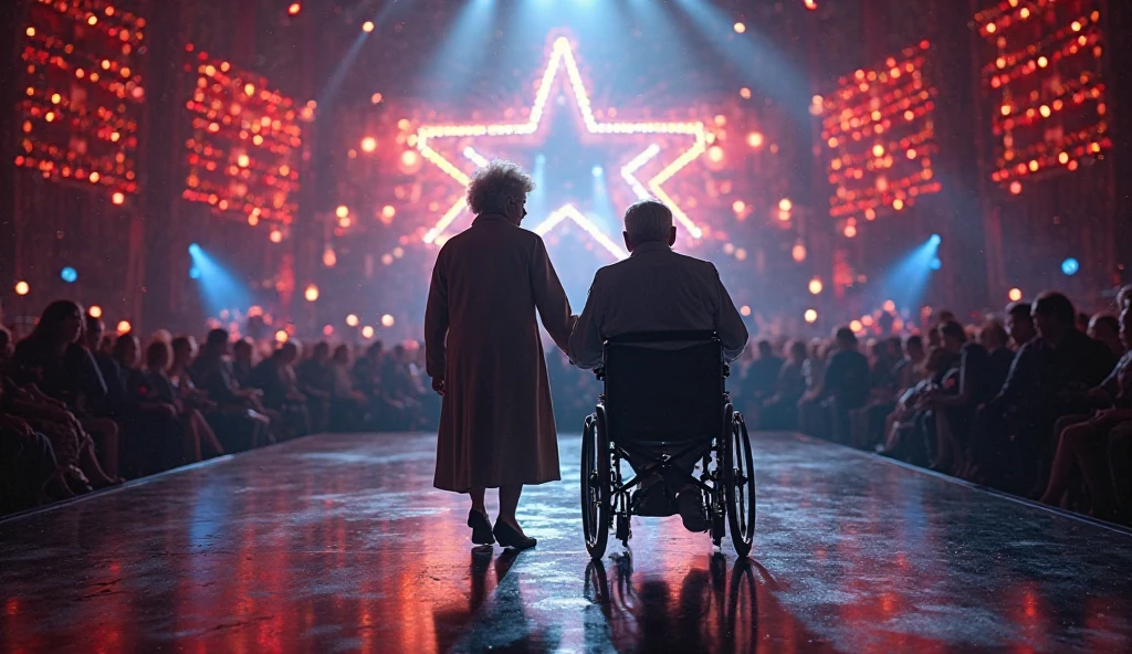 8 tycoon on wheel chair giving envelope to girl in dance club