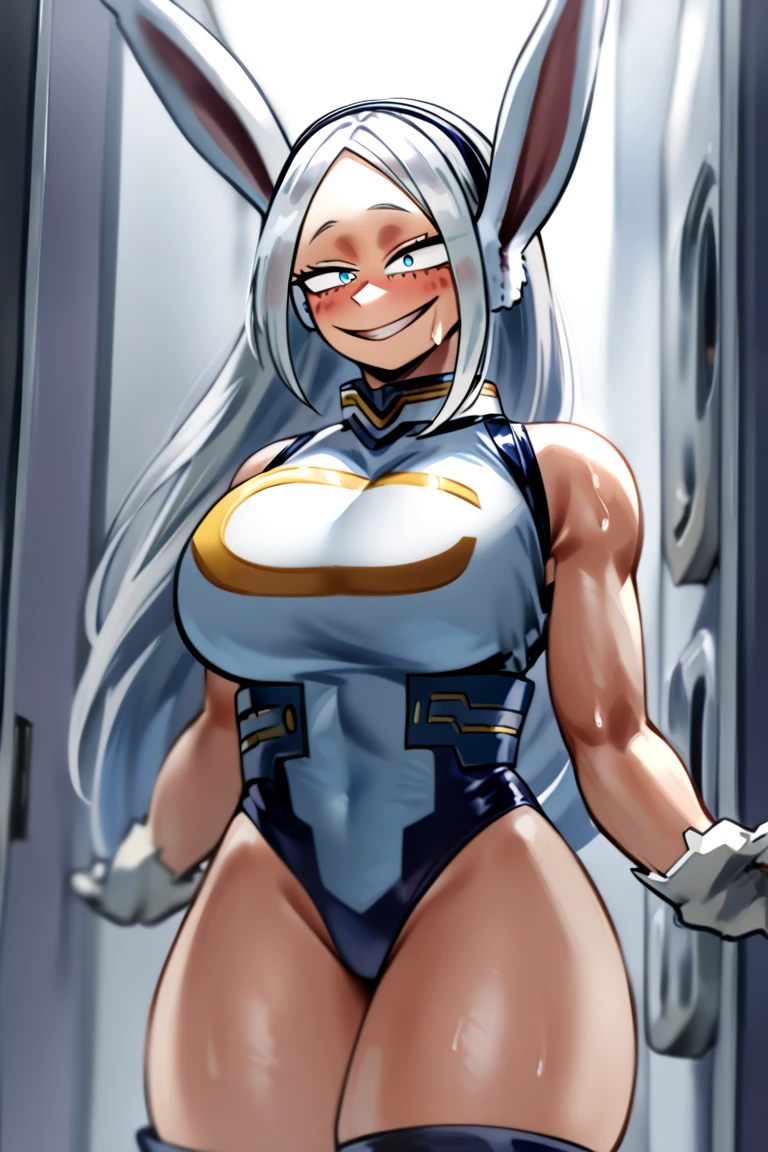 (( Mirko, Mirko, red eyes, eyelashes, white hair, long hair, bunny ears, dark skin, muscular female, Ballgag )), ((2 comic panels, sleeve page)) , ((recuadros de texto, gag )), ((2 comic panels, Speech bubble + Habla flecha (symbol)+ japanese comic book, burbuja + the one sentence inside a text bubble )) , ((recuadros de texto, frown, nude, Nwsf, nude , nude, gagged, bondage shibari, manos y brazos atados, bdsm, Arms tied behind the back, arms behind the back, Arms tied behind the back, muslos atados, patas atadas, Gagged, bound arms, arms behind back, de frente, Ball Gag, bdsm,bondage, gagged, sitting position, Kneeling position, in the room, ball gag color roja, gag de correas, viendo hacia el espectador, looking towards the camera, shrimp position, babear, babeando, saliva en la gag, basement, sonrojada, en celo, Ballgag red, viendo al espectador, sin curvas, muslos delgados,