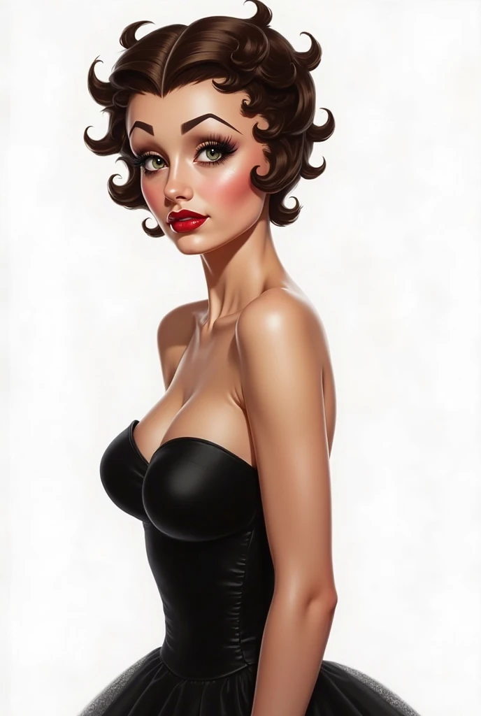 a woman with a red lipstick and a black dress, 1 9 4 0 s haircut, susan hayward, old hollywood, glamour shot, judy garland, pin - up, pin-up, pin up, dark pin-up style hair, pinup, inspired by Earle Bergey, lobotomy of a beautiful woman, voluminous, very beautiful woman, screen cap