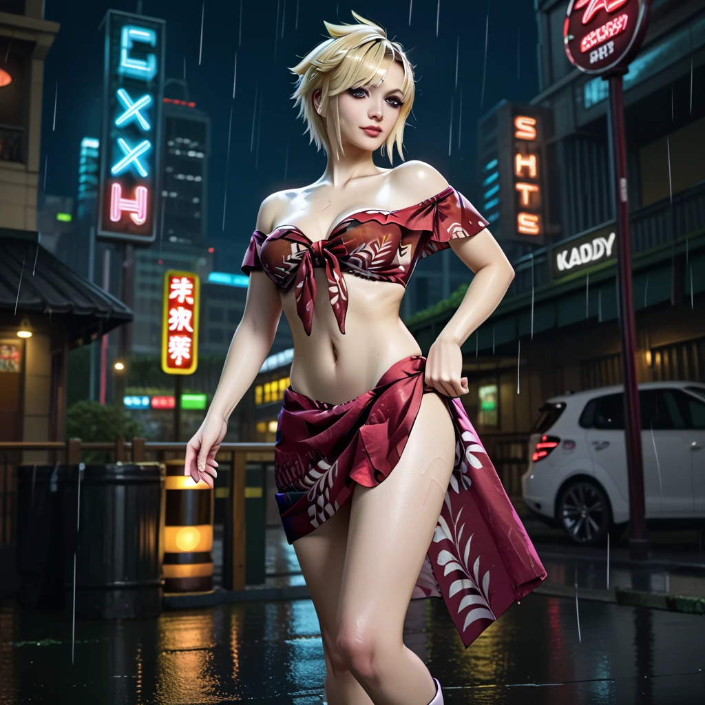 ((最high quality, 8K, masterpiece: 1.3, Ultra HD, high quality, 最high quality, High resolution, realism)) 、A 22-year-old extremely beautiful white woman、Hair color blonde、blue eyeedium hair、straight hair、smile、Slender but well-proportioned muscular body、Athlete-like body type、I don&#39;t want my head to disappear from the screen.、Wearing accessories on your wrist、Put an anklet on your ankle、Wearing red nail polish、I have a peticure、It&#39;s unparalleled、Art Nouveau landscape on a black background、bewitching look、Erotic Tech((erotic))Costumes