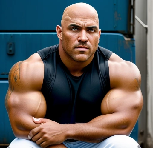 (Highly detailed 8K wallpaper), asian man, muscle worship, fold your arms, On the playground, baseball uniform, high detail, very short hair, skin head, Circular cut, very large and strong body, bulging muscles, muscular, very large pectoral muscles. Very sexy abs, legs are muscular, Toned figure, brightens oily skin, muscular, Tank top, T-shirt, long shot, wide shot