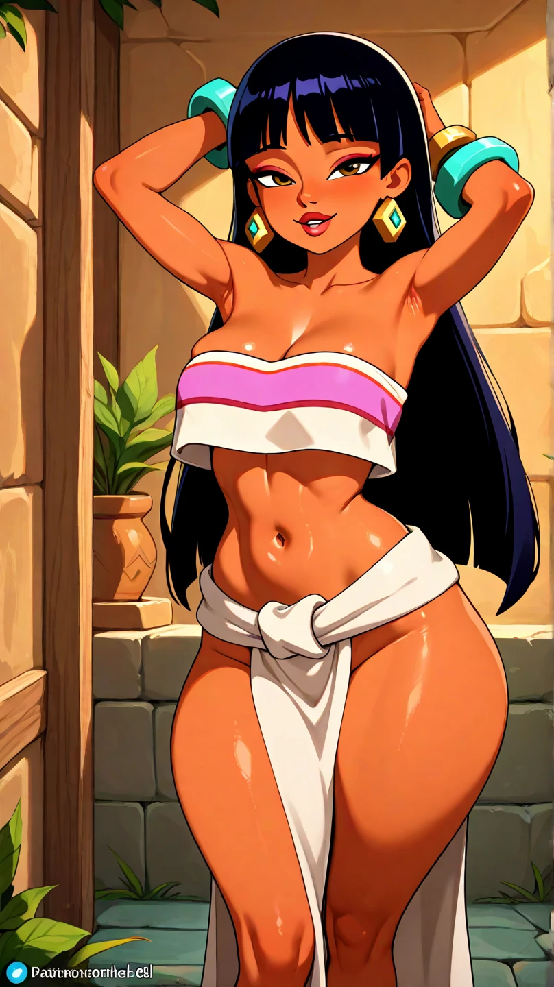 score_9, score_8_up, score_7_up, BREAK, chel \(the road to el dorado\), thigh sex, penis, 1girl, pov crotch, convenient censoring, huge penis, foreskin, looking at viewer, sitting on lap, large breasts, thick thighs,