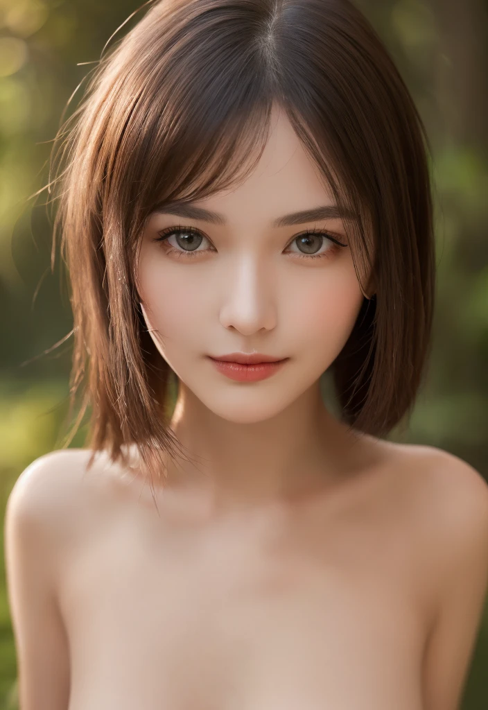 highest quality, masterpiece, 超High resolution, (realistic:1.5), RAW photo, 1 girl, Shown from the knee up,Wearing a tube top, in the dark, deep shadow, discreet key, cold light, sexy look, 1 short hair girl, alone, {beautiful and detailed eyes}, summer night, big breasts, moonlight, Meadow background at night(full moon,milky way,shooting star,starry sky),calm expression, hair blown by the breeze, delicate features, dull bangs, beautiful korean girl,smile, 26 years old, ((Pose that emphasizes the chest)), glamor body type, real hands, masterpiece, highest quality, realistic, super detailed, in detail, High resolution,perfect dynamic composition, beautiful eyes,sharp focus, beauty mix, movie girl,smile,(chest Cleavage glimpse :1.3),I can see my thighs,Panty shot,wearing a miniskirt