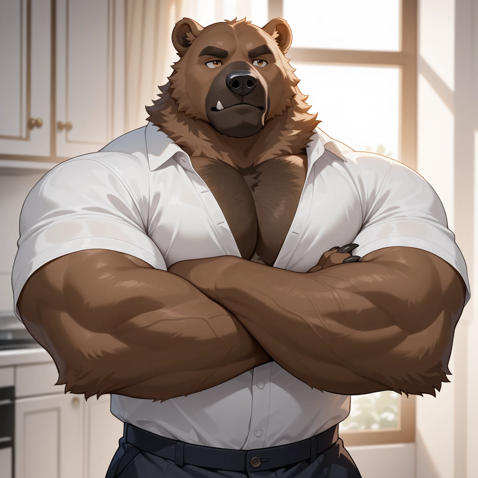 (((Walrus))), (((open shirt))), ((blue jeans pants)), (((full body portrait))), showing pecs, showing chest, male, solo, adult, muscular abs, big pecs, nipples, older, detailed muscles, strong muscles, huge muscles, brown hair, (((lying down in bed))), (bedroom background), detailed face, smiling, muscular chest, muscular, (happy face), looking at viewer, bodybuilder body, hunk, beefy, night, body hair, hairy chest, by bruteandbrawn, by raccoon21, by personalami, by chunie, by kenket, (intricate, high detail, film photography, soft focus, RAW candid cinema, photorealism, realistic, photorealistic, analog style, subsurface scattering, masterpiece, best quality, ultra realistic, 8k)