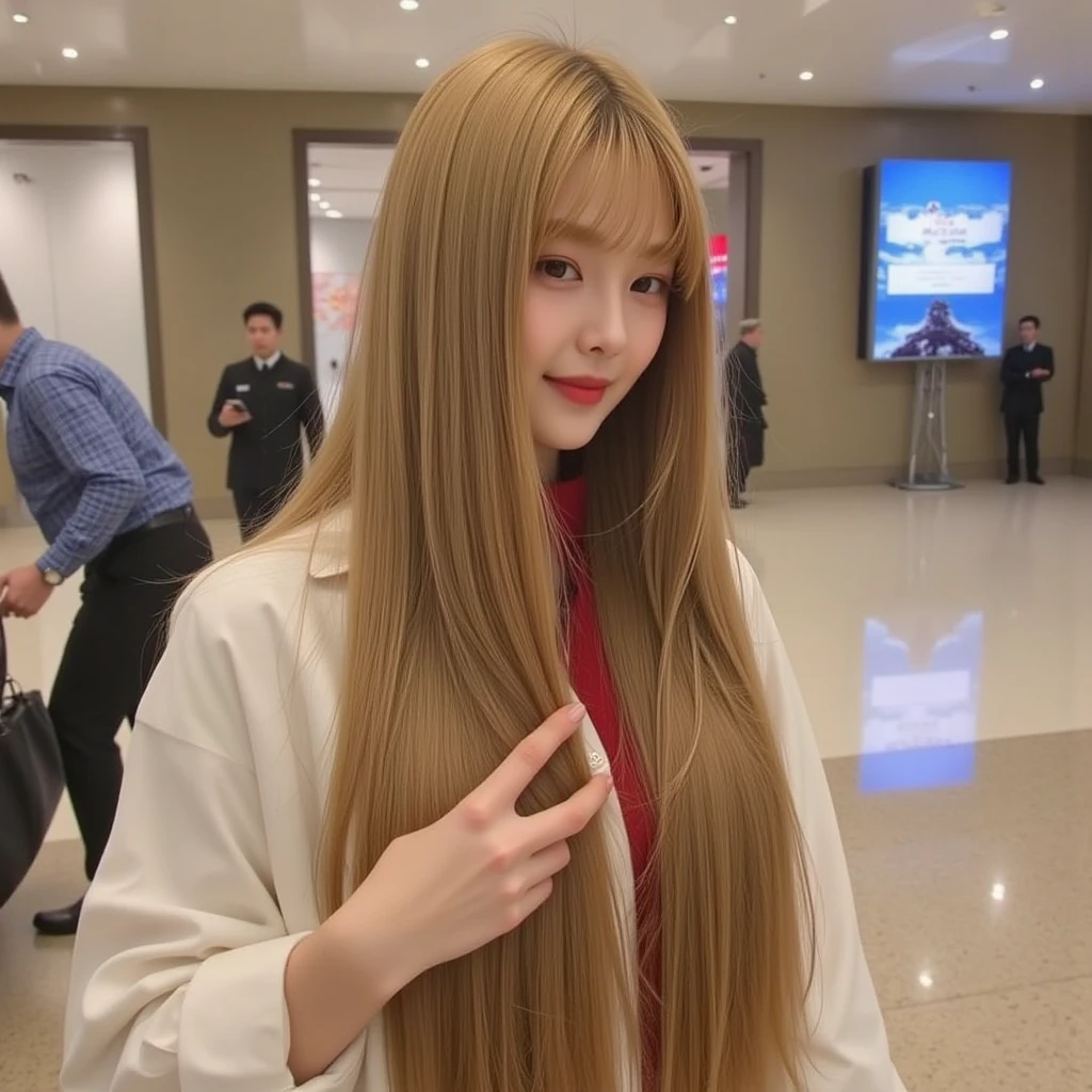 "((Beautiful picture, Best quality, k hd, Excellent depiction, Beautiful standing painting, outside，parks, It's exciting), (girl with super long hair+blond girl:1.2), Unique temperament, ssmile, Exudes fragrance，Pink and black JK，) "