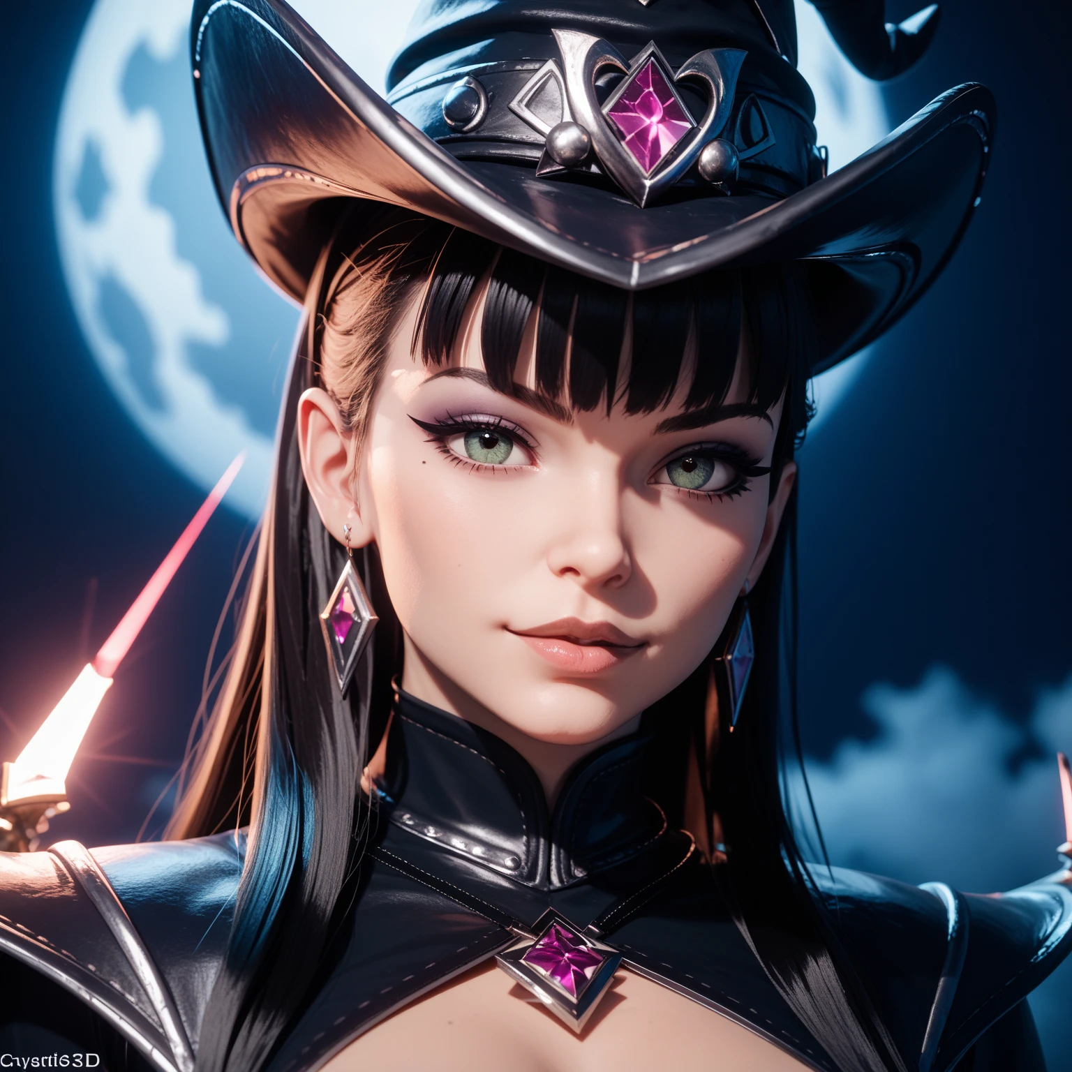 best quality, masterpiece, highres, original, extremely detailed wallpaper, (ultra-detailed), (best illustration), (best shadow), medium breasts, breasts, (highly detailed:1.4), smooth, sharp focus, full body, Inquisitor greyfax, detailed armor, detailed face, hat, monocle details, detailed crossbow, detailed sword,
intricate ornamented, full armor, holding sword, holding crossbow, dual wielding
black hair, long hair, pretty face, skin pores, rugged, metallic armor,
ruined cathedral, particles floating, clear sky, bright cinematic lighting, soft shadows, ( intricate details, depth of field),