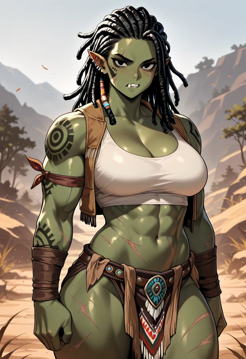 odelschwanck, green hair,(skull),torn clothes, (underboob), skirt, (puffy lips:1.4), (gigantic breasts:1.2), design sheet, masterpiece, long hair, (slendered abs:1.2) ,detailed , shiny skin, beautiful lighting from below, harsh light