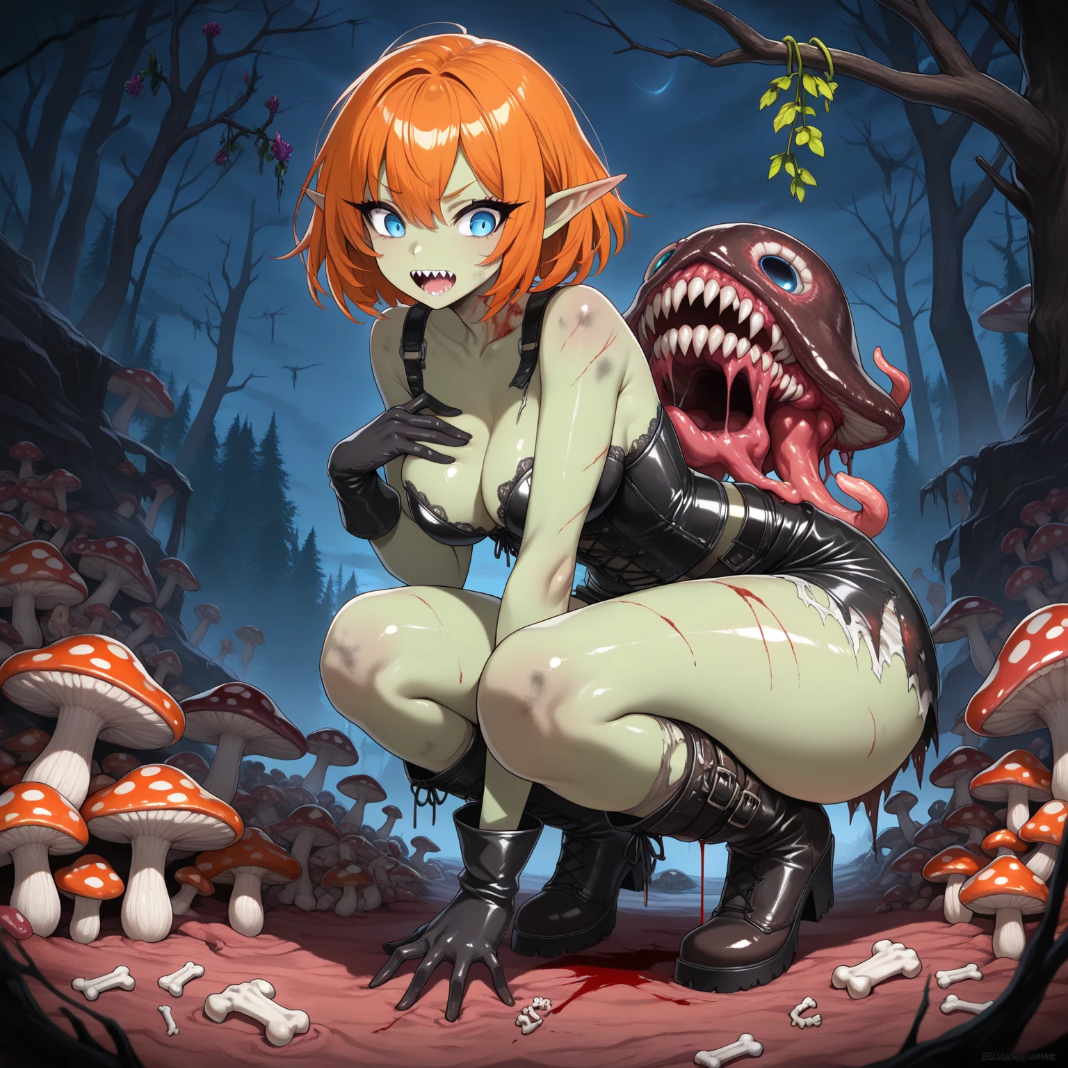 (masterpiece, absurd quality, best quality, official art, beautiful and aesthetic:1.2), 16K, cute petit girl, extreme detailed, digital art, colorful, highest detailed, vivid color, (transform sequence), babyface, cinematic lighting, (from below:1.5), dynamic angle, landscape, (dirty clothes:1.5), scenery, (soro:1.5), (1girl:1.5), (dark:1.5), (pond:1.5), (cave:1.3), abandoned building, 1girl, serena (pokemon), hat, sunglasses, beautiful detailed long hair, blonde hair, beautiful detailed blue eyes, bracelet, beautiful detailed sleeveless shirt, black shirt, red skirt, pleated skirt, black thighhighs, bag, Knee-high boots, lipstick, eyelashes, extremely detailed face, eyelashes, extremely detailed face, (perfect legs, perfect hands, perfect anatomy:1.1), depth of field, dappled sunlight, beautiful lighting, chibi, (floating hair:1.3), detailed skin, shiny, (suspended:1.5), (Uplifting:1.5), (sexual feeling:1.3), shiny skin, shiny hair, shiny face, shiny skin, (orgasm face:2.0), from front, (girl trembling with sexual climax:1.5), (vulgarity:1.8), nswf, (bangs:1.5) lie down on the ground, (vagina many large tentacles:1.8), (many tentacles:1.5), (rape:1.5), (excessive cum:1.8), (wrapped around legs:1.5), extremely detailed thin legs, (interspecies sex:1.7), (tentacles crawl through clothes:1.8), spitroast, (amazon position:1.3), (tentacle bound full body:1.7), close up under body, spread legs, from below, (spitroast:1.5), crotch insert long large tentacles, (wrapped around arms:1.5), (restrained for 1.8), (sex with large tentacles:1.5), (tentacles sex:1.8), (many tentacles swarm pussy:1.5), (tentacles covered crotch:1.5)
