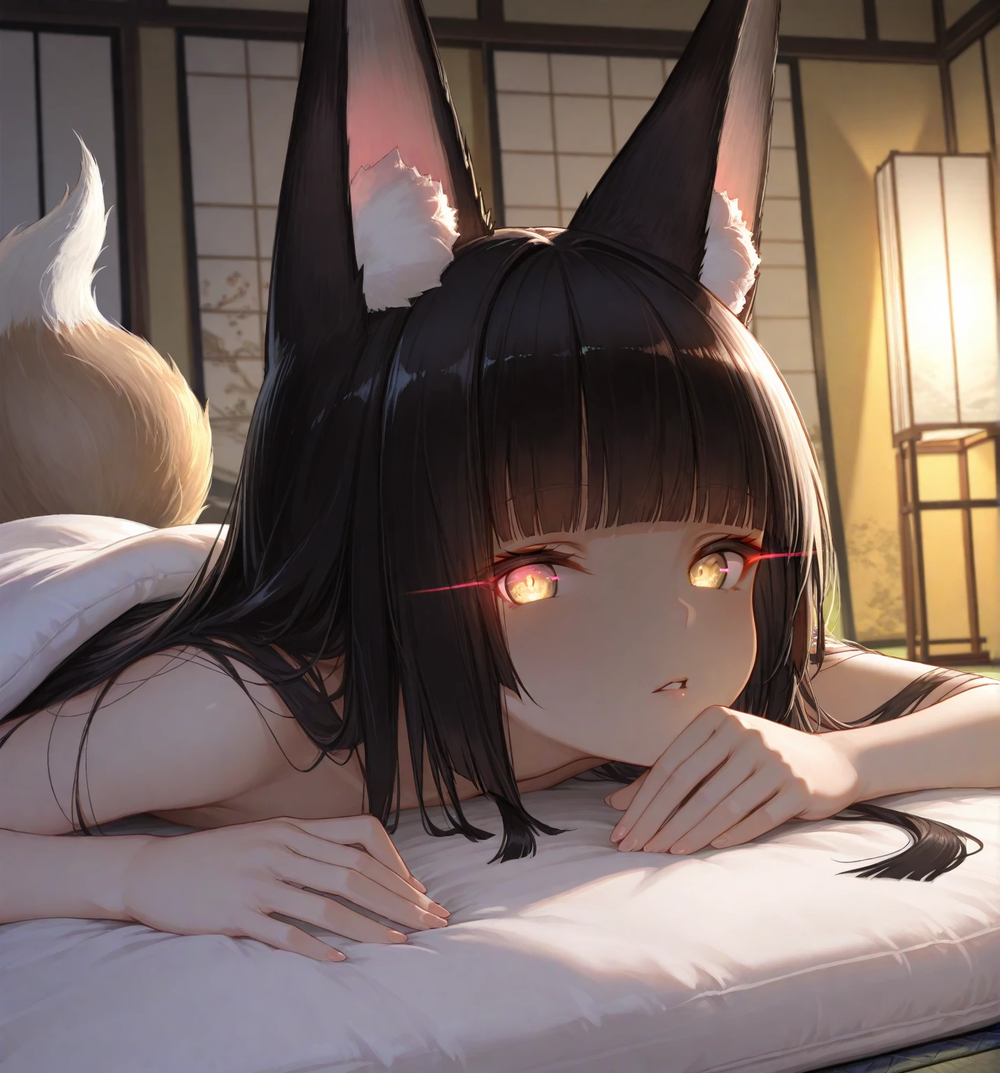 score_9,score_8_up,score_7_up,source_anime,cowboy shot,Idealized Forms,Natural Light,details background,blurry background,extremely detailed,1girl,(aga),nagato(azurlane),animal ears,fox ears,black_hair,long_hair,bangs,animal_ear_fluff,yellow_eyes,blunt_bangs,hair_ornament,small breasts,(petite),((Wedding dress)),intricate pattern,see-through underwear,,(((empty eyes))),(tears),(cry),(completely nude),(motion lines,motion blur,trembling,closed eyes,open mouth,BREAK,NFSW,1boys,((sex bhind)),sex,penises,dark-skinned male,rape,
