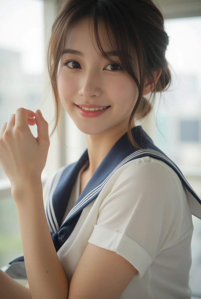 ((Beautiful girl from Japan:1.3)) ((Baseball Uniforms)), ((park)), ((baseball stadium)), ((Random sexy poses:1.3)) ((Sweaty:1.5))((blushing face:1.4)) ((Big breasts:1.1)) ((close-up:1.2)) Best Quality,Masterpiece,The ultra-Highres,(Photorealistic:1.4),Raw foto,(Full-fledged skin texture:1.3),(film grain:1.3),the panorama, a narrow waist,cowboy shots,(Dark In, Deep Shadow, Low Key, cold light,) natta, streaming tears ,dust,Tyndall Effect,(expressions),1Girl,beautiful detailed eyes and face,White Jabot,Brown eyes,((Brown hair:1.2)) ((s whole body)) ((Smile:1.3)),(((a bun)))