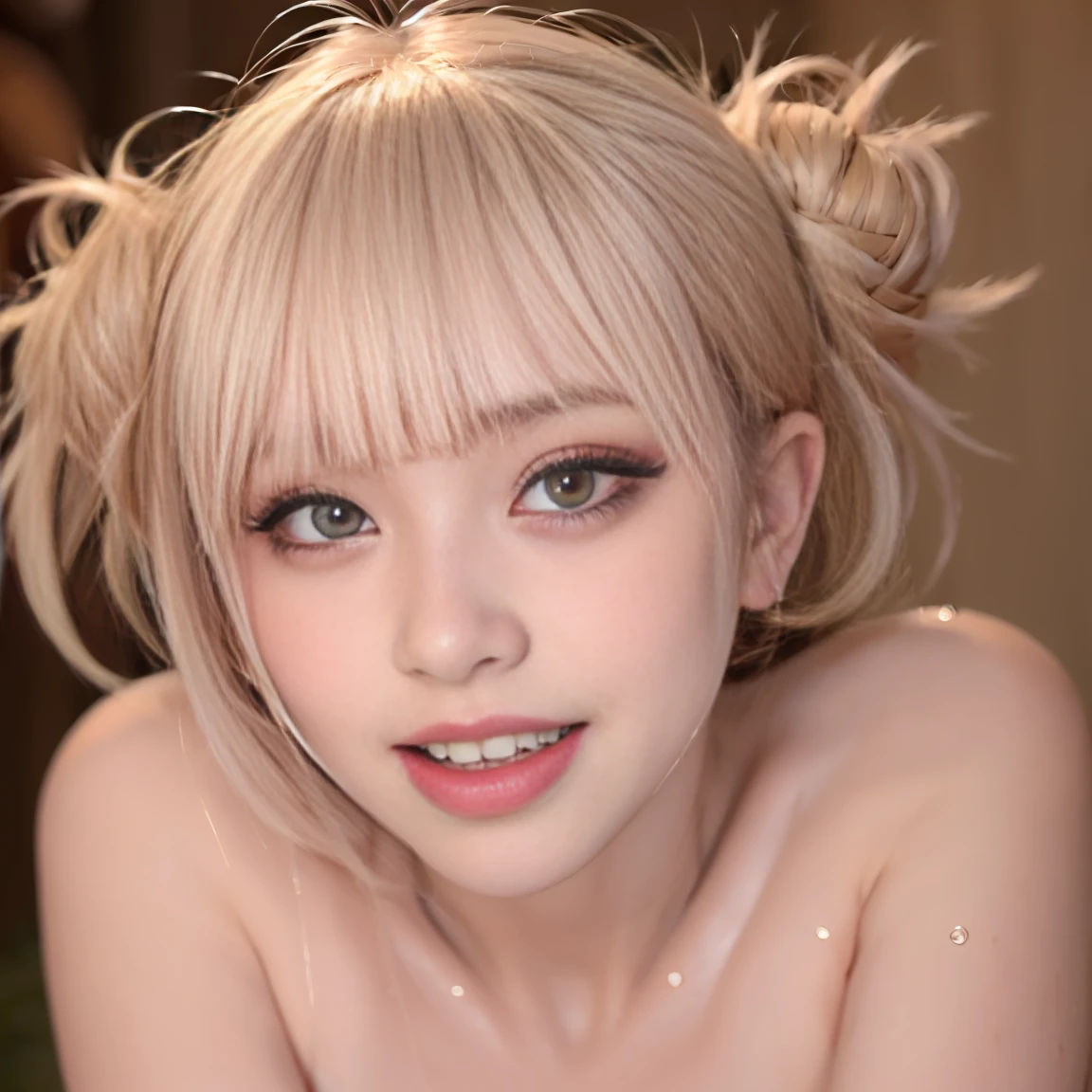 (masterpiece, highest quality, highest quality,very detailed,most detailed,(shiny skin), cute girl,slouch,chest,Completely naked,Ahegao