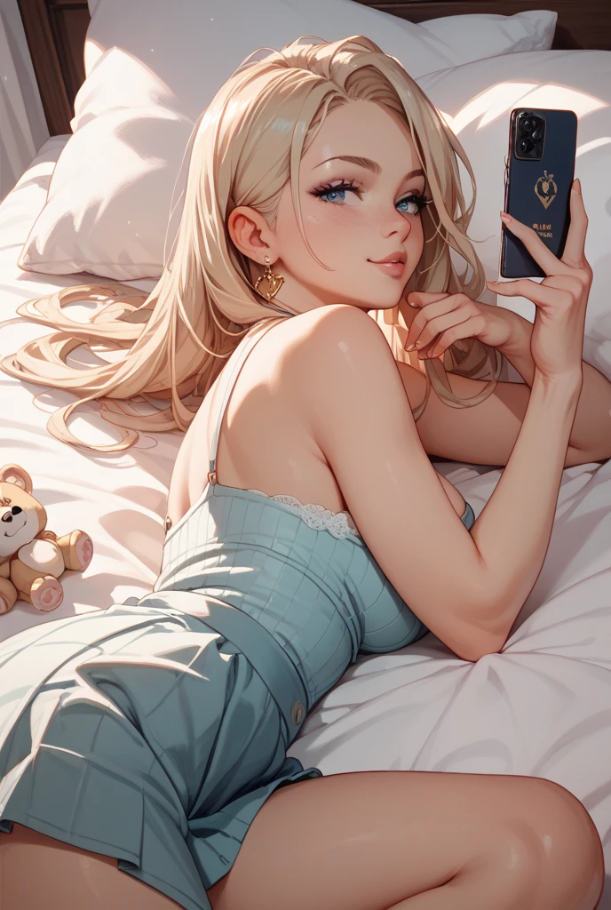 Best Quality,High resolution,8K,finelity detailed background,Masterpiece:1.2),beautiful girl,Shiny khaki hair,medium hair,hair slicked back,Khaki Eyes,Gentle look,A refreshing look,smile,Best quality,Best Quality,Aesthetic and aesthetic:1.2,Best details((Super detailed))(High-definition CG illustrations),Upper Body, Grey underwear,(black intricate lace),Slender body,morning,sunlight,Bedroom,On the bed,smile,blush,cute,Scrounge,Looking up,Being spoiled,super model,wariza,shoot from,below