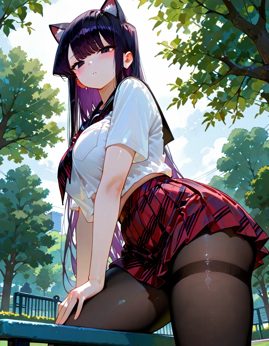 Ai Hoshino, Ai Hoshino, hair between eye, Hair Ornament, Hair Ribbon, Long hair, One side up, (Purple eyes:1.1), Purple hair, rabbit hair ornament, (star-shaped pupils:1.5), symbol-shaped pupils,Brake belt, Black belt, brooches, Dress, Pink dress, frilly dress, Ruffled gloves, frilld, gloves, heart brooch, Idol, Idol clothes, Jewelry, Pink gloves, Red Ribbon, bow ribbon, turtleneck dress,BREAK looking at viewer,BREAK (masutepiece:1.2), Best Quality, High resolution, Unity 8k壁纸, (Illustration:0.8), (Beautiful detailed eyes:1.6), extra detailed face, Perfect Lighting, extremely details CG, (Perfect hands, Perfect Anatomy),Smile with open mouth、outside of house、plein air、Stand on the escalator, (By up escalator), (lower body shot), Thigh Focus, (Taken from the bottom 1.3), (View from behind1.3)、 (Blue stripes々Panties:1.3)、(Skirt that rolls up:1.3)、(Fully exposed panties:1.5),