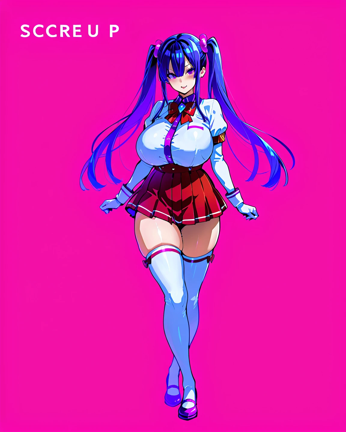 (((1girl in:1.2))),Full body,(((Plain clothe:1.4))、(pink sleeves),((skirt by the:1.4))((Clothing 1.3))、((huge-breasted))、Open mouth、Dazzling smile、outside of house、(Orange Eyes)、(Twin-tailed),(Blue hair:1.1)