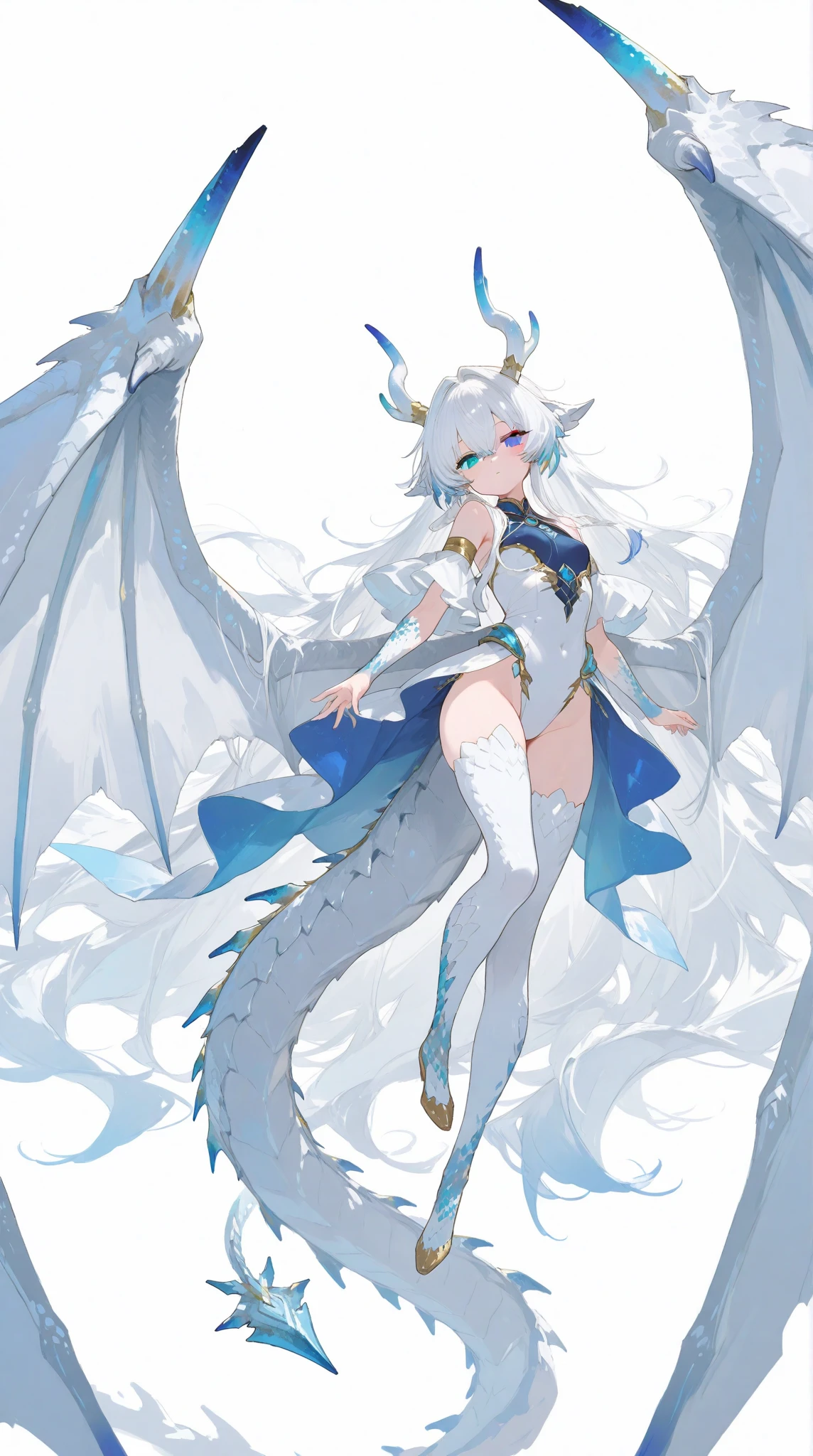 name:Irelia Velitnias Animagus,ethnicity:Crystal dragon,nature:Aloof,apathy,haughty。body high:Five meters,The whole body is covered with crystal scales,The body surface is milky white,Has huge dragon horns and tail。