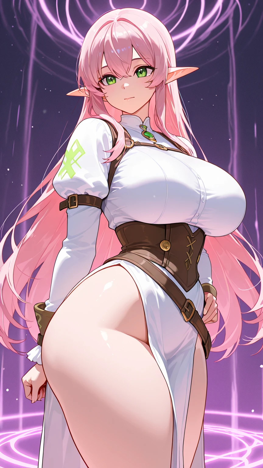 (Standing Split , fantasy armor, ultra huge breasts, slender, ), ( cybernetic laboratory background, ), (looking at viewer), (expressionless serious face, ), ( restraint , cum, sex, ), recent, (masterpiece, best quality, ultra detailed), (rororina fryxell(atelier), ),