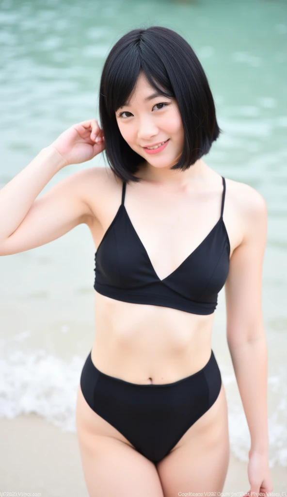 Japanese female, a lot of details, (underweight), 30 years old, detailed black hair, beautiful detailed hair, super fucking beautiful, delicate beautiful face, complex details beautiful and delicate eyes, perfect hands, (flat chest best quality:1.5), perfect and delicate limbs, detailed skin, best quality, ultra-detailed,(cheerful grin:1.3),
beach, walking, wavy hair, (orange aloha shirt), (white shorts), (round frame sunglasses), blue sky and shining lights, (full body shot), low angle shot, midday