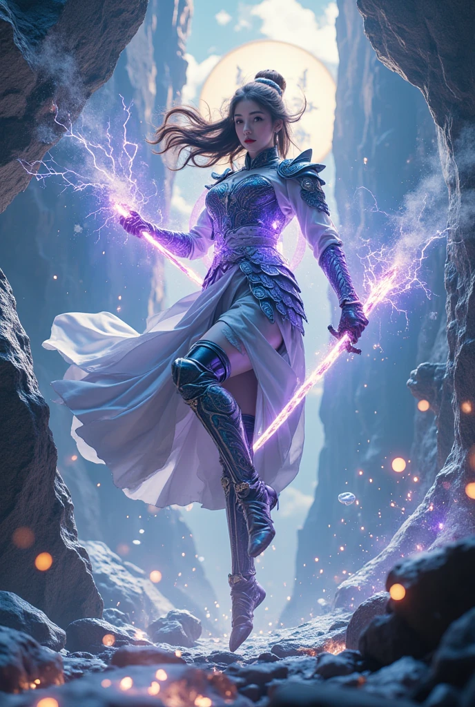 high quality full length portrait, RAW photo of european 20yo woman, a warrior, small breasts, short dark pink hair, natural pale skin texture, jeweled diadem, silver necklace, night, lightning, volcano and mountain background, short depth of field, intricate, elegant, detailed textures, sharp focus, coiled arm band, bracelets, neck chain, silver nail polish, ultra high pixel detail, cinematic, intricate, cinematic light, concept art, art station, realistic, movie scene, cinematic, high quality, craig mullins and wayne barlowe style, full colors, incredibly detailed, 4k, 8k, erotic, gothic,