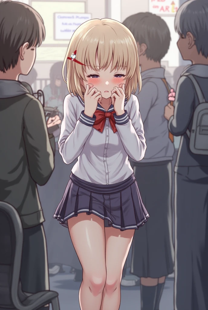 (((Tears of despair:1.9))),(((Forehead:1.6. Wearing glasses:1.9))).(((tall:1.9、adult:1.9))), (((Highest quality, Highest Resolution, masterpiece))), (((NSFW:1.3))), (((1 High school girl:1.3. Sweat:1.6 Tears:1.6 naked:1.3. Small breasts:1.3. Back Sex:1.9 Open your mouth wide and climax:1.6 Tears:1.6. Blushing:1.6 Semen Bukkake:1.3. Feels good and climaxes:1.3 Ahegao:1.3. Intense Sex:1.6. The penis is inserted into the vagina:1.6 Gang rape of a 1.6. Climax:1.6 Troubled Face:1.3. Blonde:1.3. Short Hair:1.3. Doggystyle:1.3 naked:1.3. Sweatだく:1.3 orgasm:1.6. Blowjob:1.6. The Perfect Body:1.9, uniform:1.3 crowded train:1.6 Semen Creampie:1.6 Pussy:1.3. Blushing:1.6. Cute:1.3. High School Uniforms:1.6)))