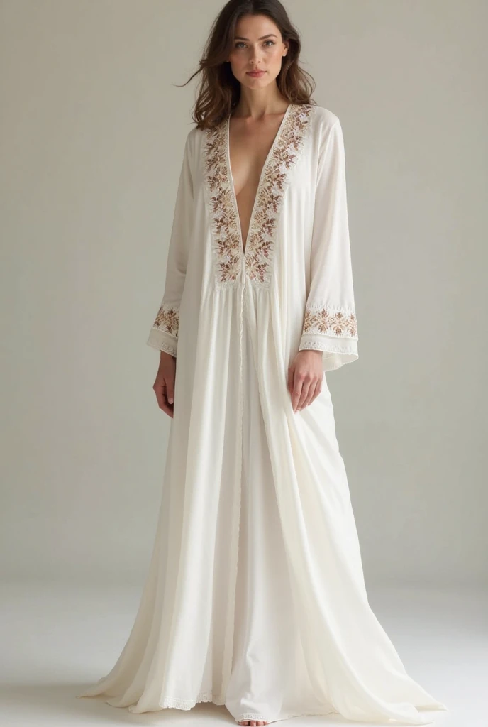 Karachi kaftan in gray colour with flower design 