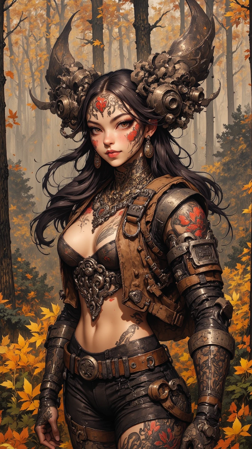 whimsical art stylized by Beatrix Potter and (Karol Bak:1.1) , Ghastly Gothic Dragon knight Cookie Lyon, ð´, Trucker hat and Mechanical Arms, Foggy conditions, Frightening, sharp, <lora:MoroccanLibertyCrown:1> isni, headdress