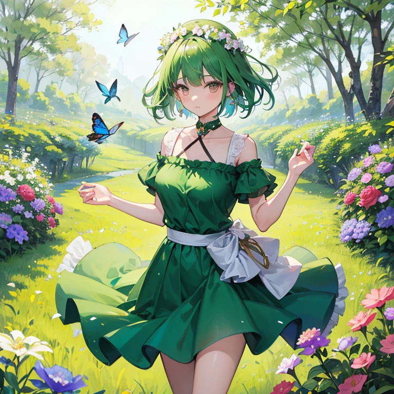 background only, no people, white flower field