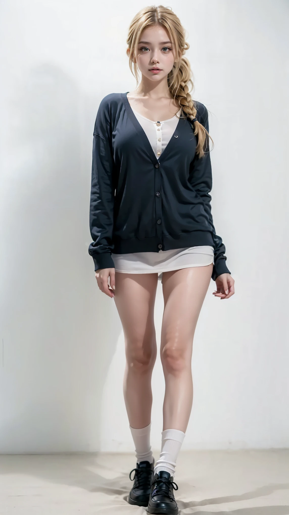 ((full length body image, flatfoot pose)), ((masterpiece)), ((best quality)), (high-resolution), (photo-realistic), (ultra-high detailed), (1girl), 2, facing the camera, plain background