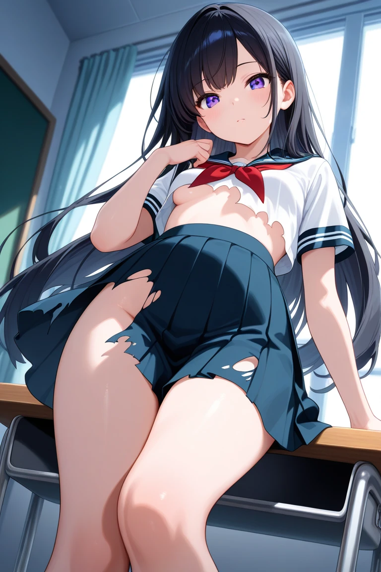 In the school、animesque、undergarment、Show off、girl with、Inter-strands、panties small、embarrassed from、panties on、Open your crotch、opening legs、frombelow、