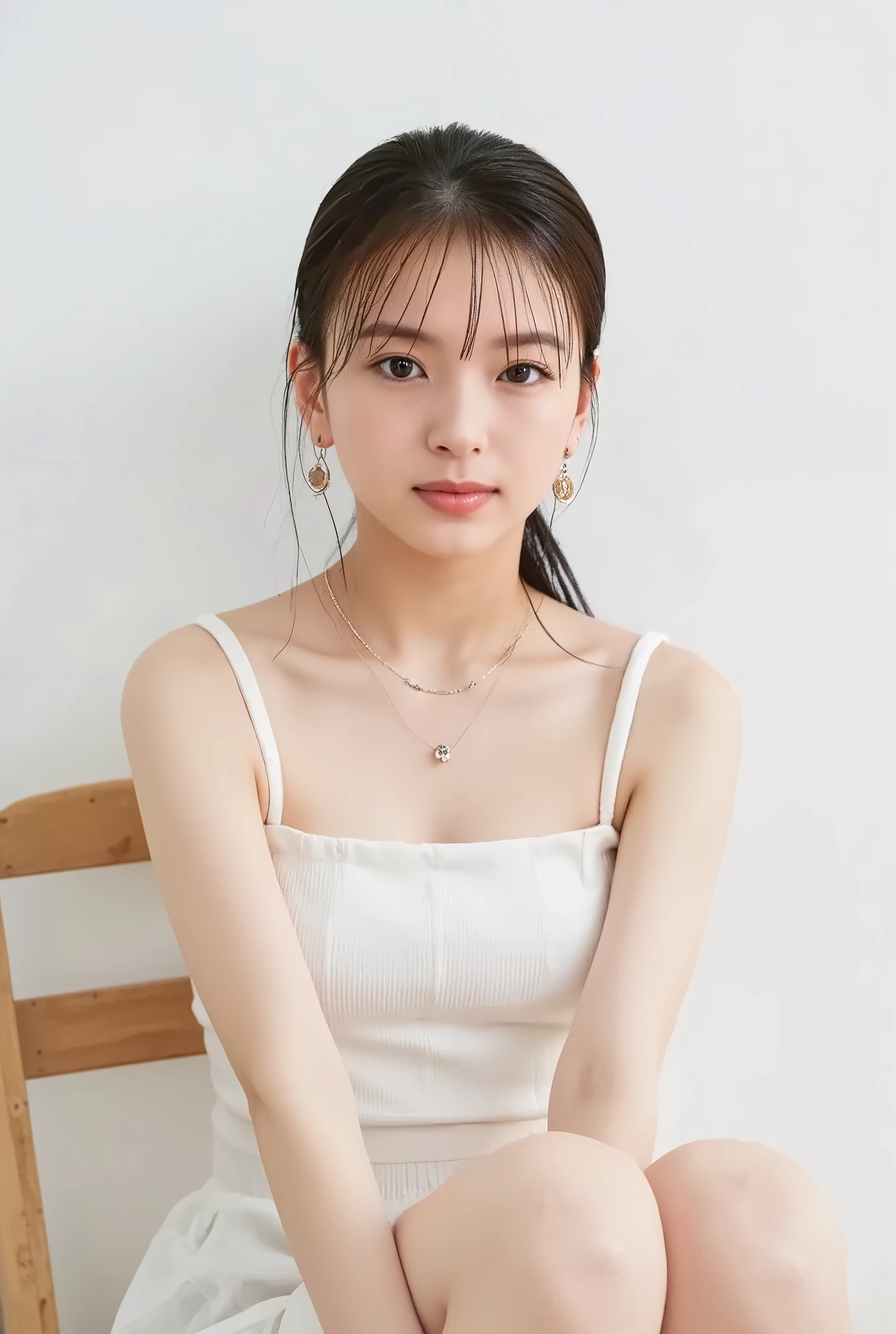 high-resolution photo of a young Japanese woman,professional lighting, sharp concentration but slight smile, 1 girl, (( Chest and legs are exposed a lot,upper body above the top of the foot:1.4)),slender body, white skin, detailed face, detailed eyes, sophisticated nose, after sex , obscene expression, ((perfect hand in h,perfect legs,perfect arms,Exact hand count, the exact number of legs,Accurate right hand,Accurate left hand,Accurate torso length,perfect anatomy, correct anatomy)), indoor,make a heart mark with your hands。