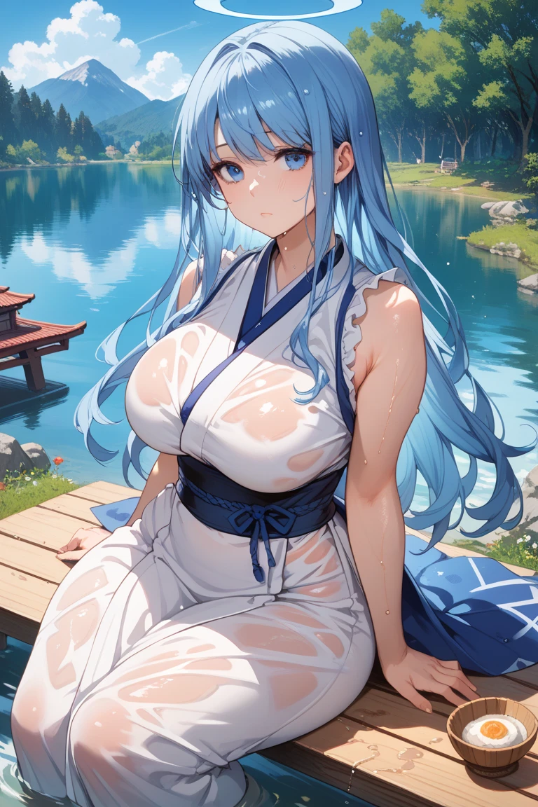 Highest quality, Super detailed, Ultra-high resolution, 8k, Ultra-high definition 4K, Perfect Anatomy, The three pure shrine maidens, Detailed shrine maiden costume, Dynamic composition, Facial beauty, In the Storm, Photorealistic, Big Breasts, Soft Skin, Glowing Skin, Bright lighting, 非常に激Shii雨, colorful, god々Shii, Professional photography techniques, Stretching oneself