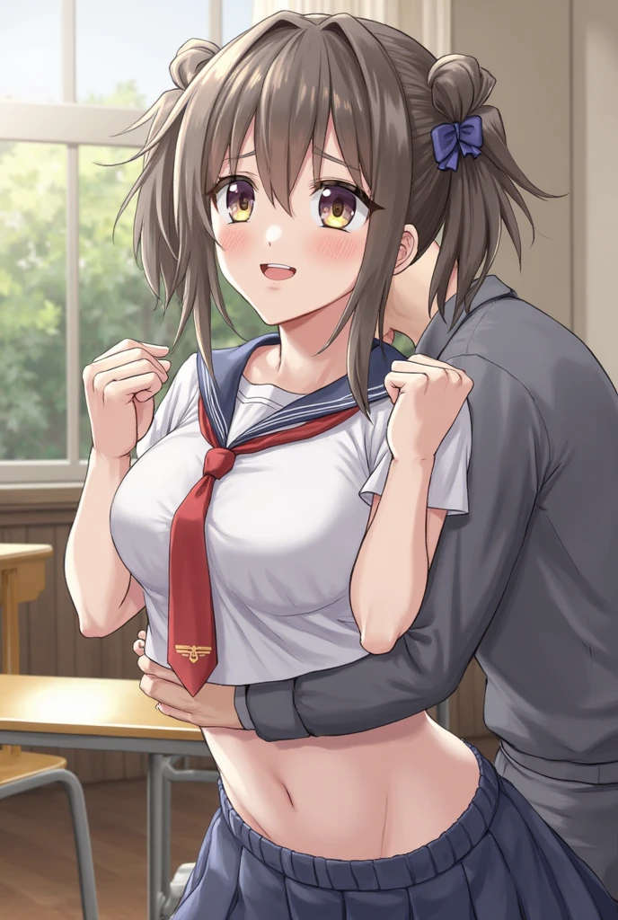 (8k、Best image quality、highest quality、masterpiece)、Detailed face、(two males show off the penis),One girl、Grey Eyes、((embarrassed))、(((mesugaki)))、huge breast、((see through sailor))、(((see through)))、((mmf Fellatio))、((mmf blowjob)),mini skirt,Mesugaki girl,jiraikei girl,spread legs、Shoot from below,in the back alley,street,Nipples,huge Oppai,hand to penis,grab the penis,hand to penis,touch the penis,tekoki,Exposure,pussy juice,wet pussy,cum,penis into mouth,kiss to the penis,Licking penis,mmf Double Handjob,cum,semen,sperm,bukkake,cum on breast,((penis ejaculates semen)),(((ejaculates semen to breast))),(),(((lolil))),(little gai loli))),smile,((squng)),(micro mini skirt),((megumi katou)),cum in hand,brown hair,medium hair,