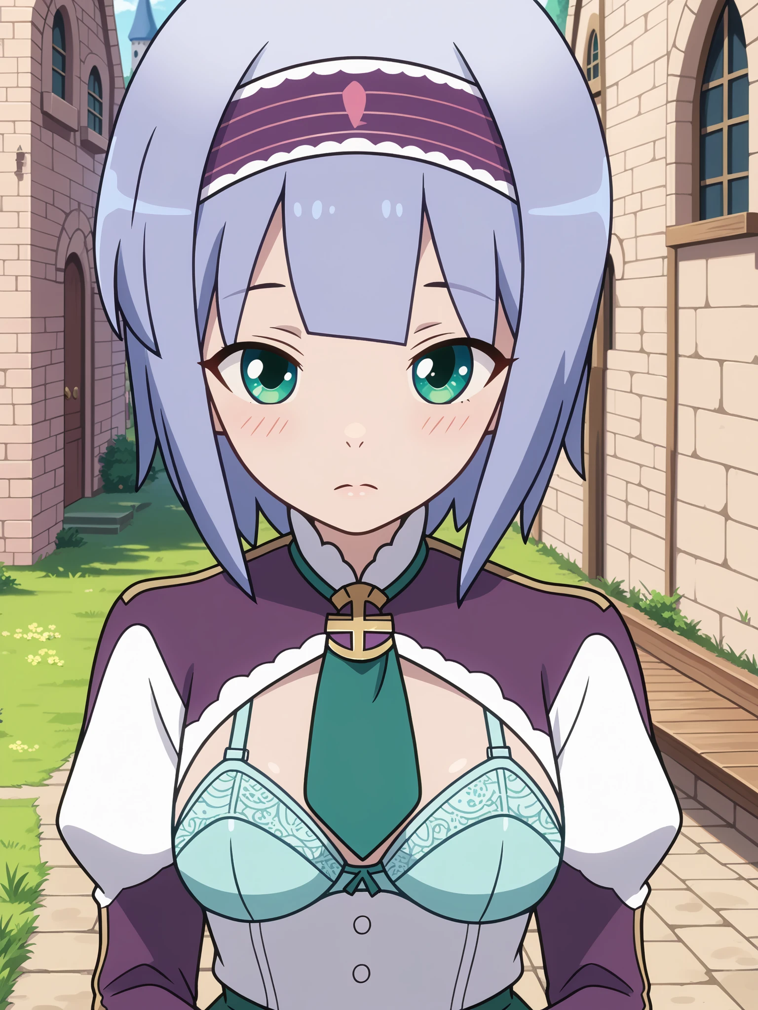 (((Masterpiece))), Top Quality,(noelle_silva),Long Hair, Twin Tails, Purple Eyes, Silver Hair, Sex