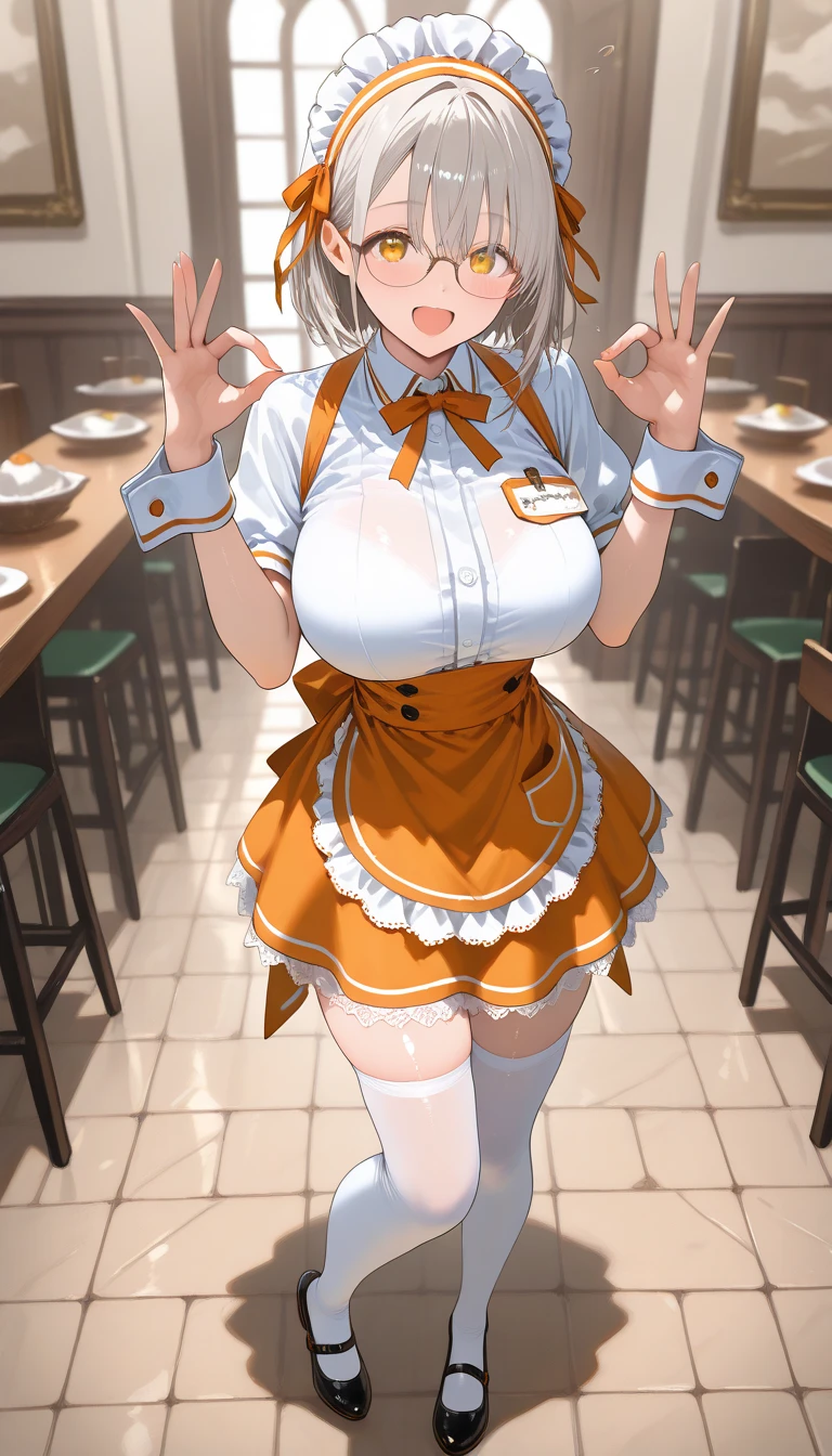 azur lane、Ayanami、table top、High resolution、lots of girls、multiple girls、large crowd、かわいいlots of girls、big and full breasts、naughty body、underwear only、See-through、throw、、whole body、Are standing、looking up at me、confused face、blush、black pantyhose、female shape&#39;Private parts are clearly visible、I can see the nipples、white shirt、Maid clothes、青いギンガムチェックのMaid clotheicro mini skirt、very short skirt、bakery、shop、Many people々、in the crowd、bare chest、show your chest、from below、Low - Angle、Holding the tray、put the chest on the tray、A lot of milk comes out from the nipples、Breast milk splatters from the nipples、pour breast milk into a glass cup、A lot of breast milk spills from the nipples、White drinks、beret、Cat ear、ponytail